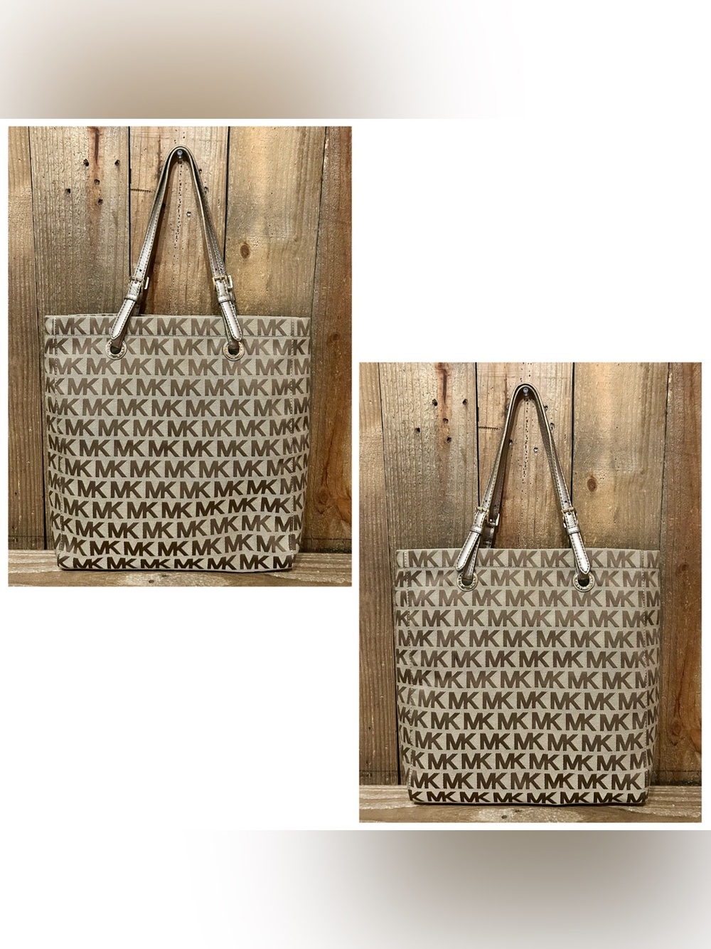 Michael Kors. 4 Piece: Jet Set Signature Tote & Free Wallet, Scarf & Dust Bag. - Picture 3 of 16